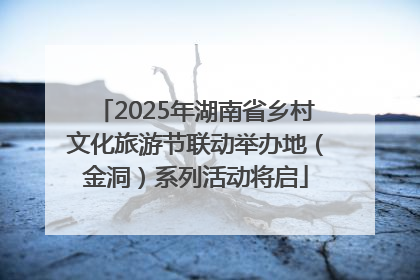 2025年湖南省乡村文化旅游节联动举办地（金洞）系列活动将启