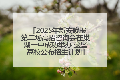 2025年新安晚报第二场高招咨询会在巢湖一中成功举办 这些高校公布招生计划