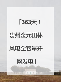 363天！贵州金元田林风电全容量并网发电