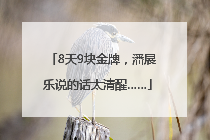8天9块金牌，潘展乐说的话太清醒……